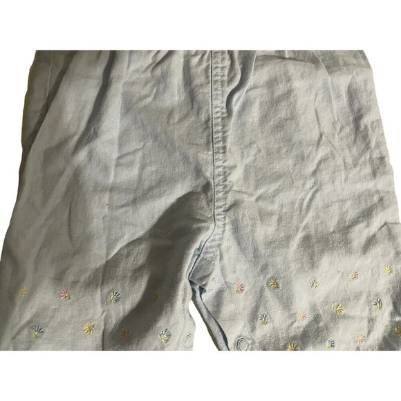 Carter s Light Blue Linen Blend Overalls Floral Girl Size Medium 6 Months Baby - Picture 12 of 16